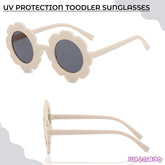 Kids Sunglasses Stylish and Compact Kids Eyewear for Summer (Floral White)